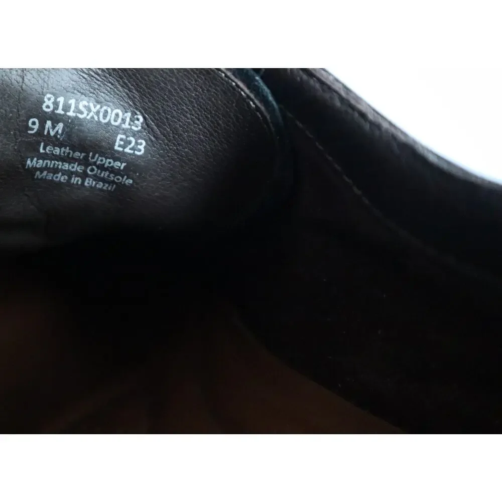 Section X Cap Toe Dress Shoes Black Men 9 M Flex Sheepskin Work Cocktail Comfort